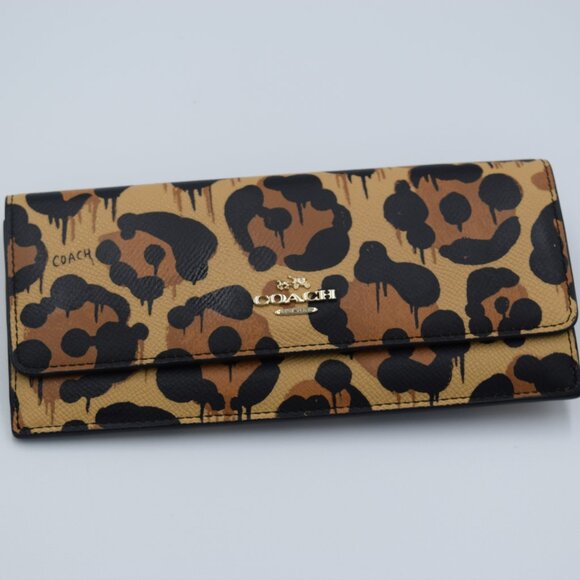 COACH Limited Edition Leopard Continental Wallet in Wild Beast - Picture 1 of 7